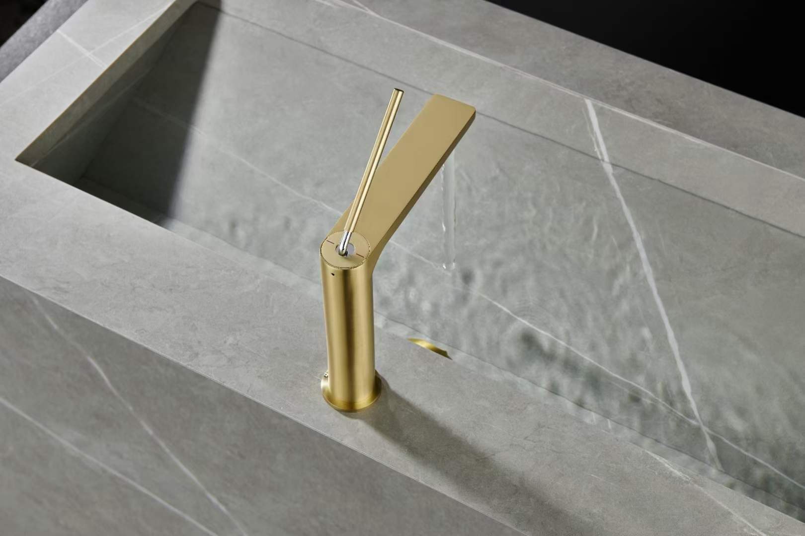 All-copper washbasin faucet, hot and cold household bathroom, washbasin gun, gray all-copper washbasin faucet undefined