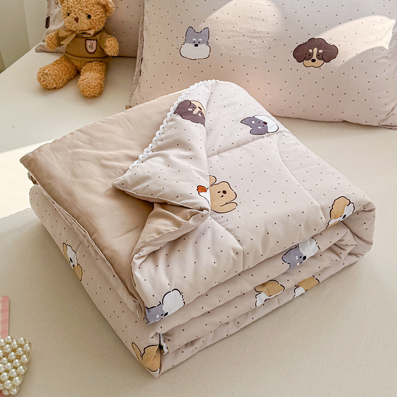 A級夏用ウォッシュドコットンサマーキルト、エアコン用掛け布団、寮用シングル、子供用薄型、洗濯機で洗えるキルト芯、抗菌