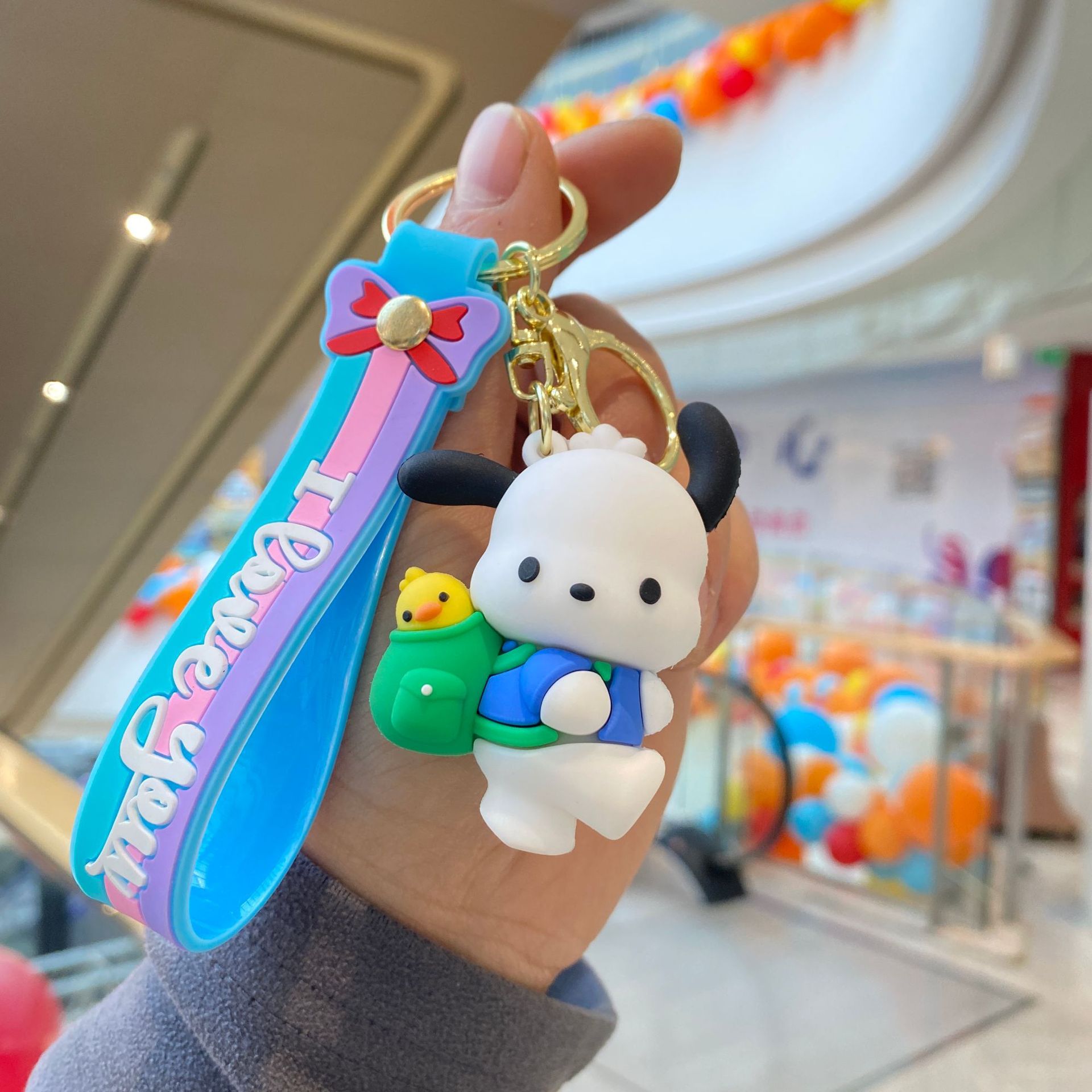 Sanrio mochila Pacha perro llavero lindo papelería captura máquina muñeca coche bolsa adornos al por mayor