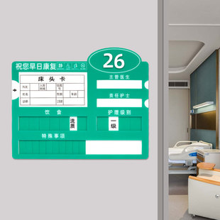 Acrylic Hospital Ward Nursing Bedside Card Patient Bed Number Plate Bedside Card Nursing Home Maternity Care Level Card