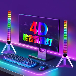 Новый 3D Creative RGB Pick -Up Light Control Красочная музыка атмосфера легкая автомобильная звуковая ритм ритм