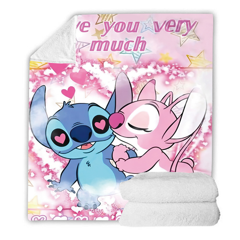 Flange serie Stitch impresión digital alfombra de peluche hogar oficina siesta alfombra de flange invierno otoño