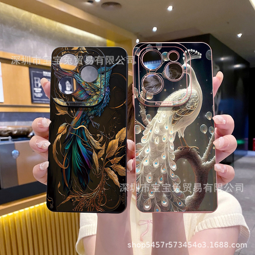 Suitable for Oppo Realme C61 Protective Case Colorfulful Hummingbird Pupil Eye Mobile Phone Protective Case