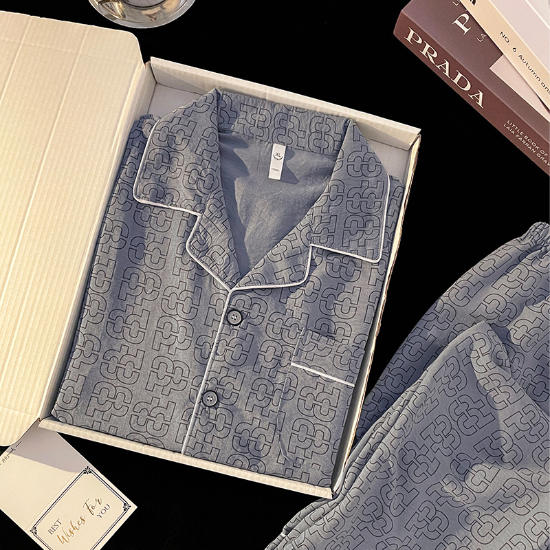 Nube de algodón pijama hombre primavera, otoño, invierno 2024 nuevo pantalón de manga larga cardigan para hombres set de ropa de hogar