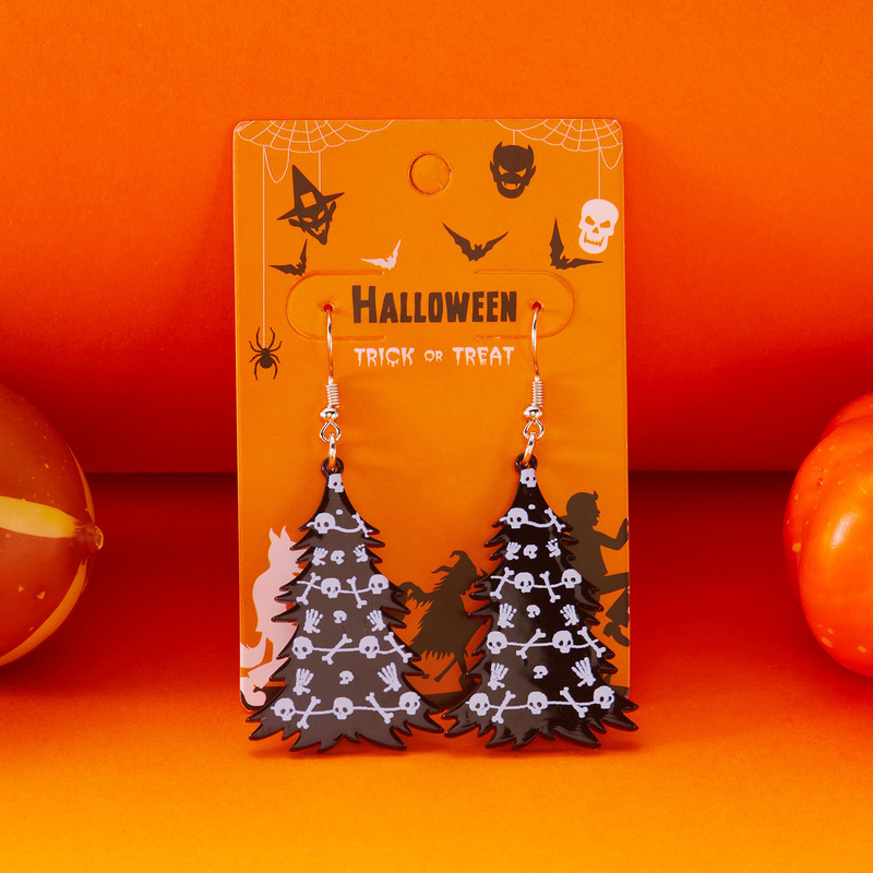 ヨーロッパとアメリカの国境を越えた新しいジュエリーハロウィンシリーズアクリルフラワーゴーストイヤリングホリデーパーティーイヤリング卸売|undefined