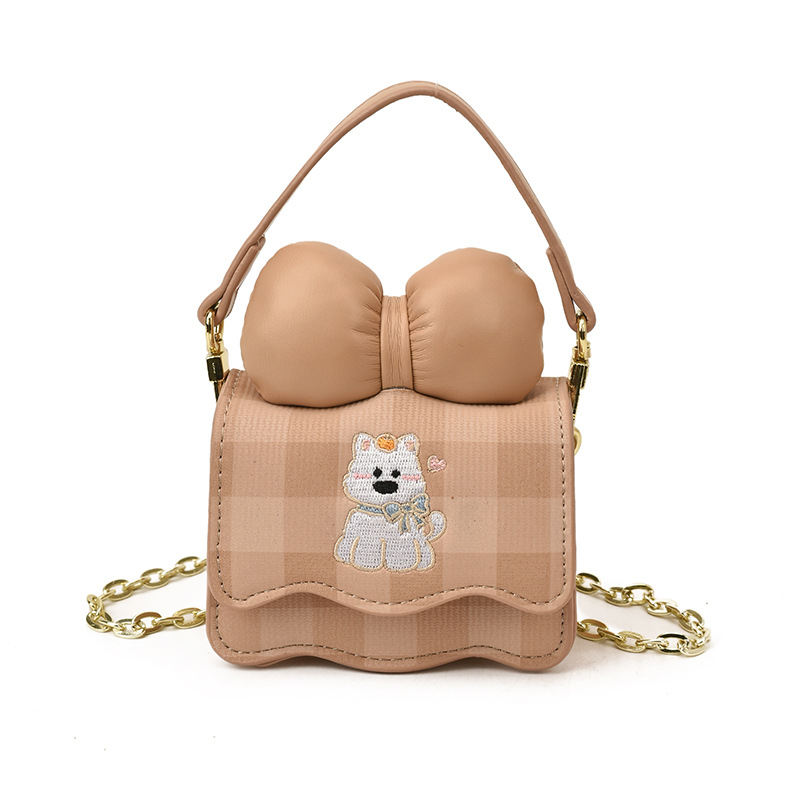 Cartoon perros, niñas y niñas, bolsas de hombro, lindas bolsas de arco, bolsas de celosía, nuevos bolsos de cadena para niños, moda