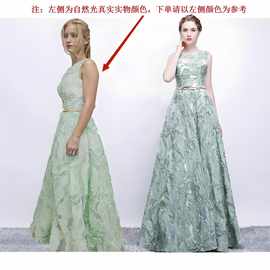 宴会晚礼服2026新款浅绿色速卖通端庄大气长裙外贸名媛聚会小礼服