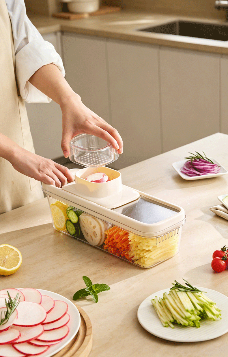 Household Vegetable Slicer Kitchen Multifunctional Vegetable Potato Shredder with Non-Slip Handle and Hand Guard Grater