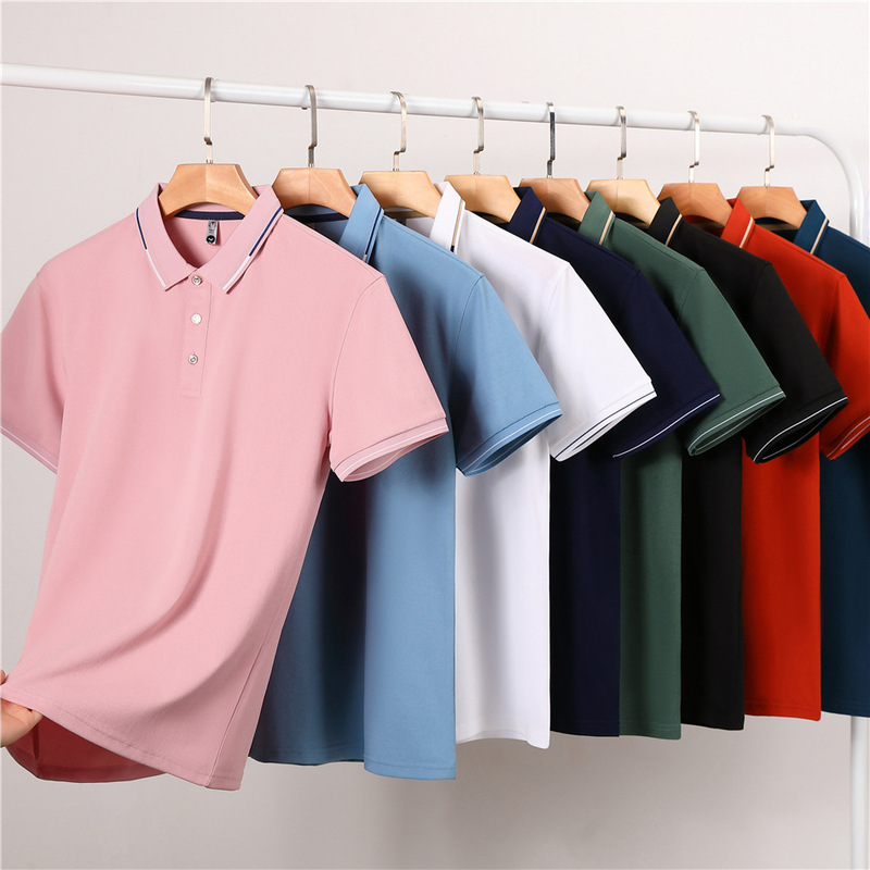 Ice silk lapel T-shirt POLO shirt short sleeve advertising shirt printing LOGO company group building activity cultural shirt jacket