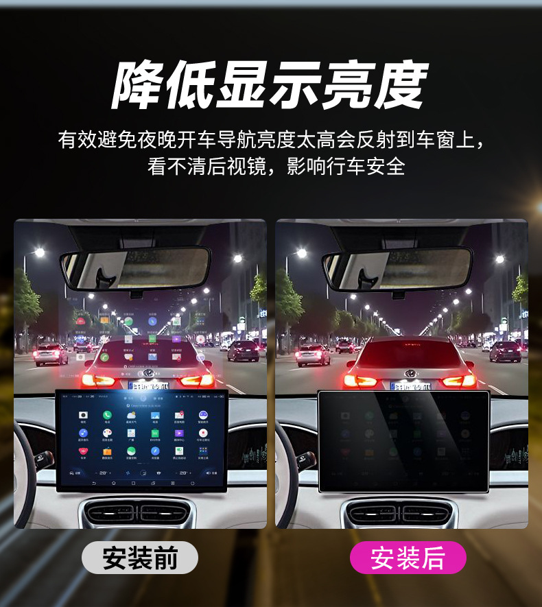 Car Navigation Film Universal Customizable Instrument Central Control Touch Screen Anti-Reflective Electric Vehicle Display Dimming Film