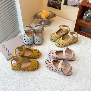 2025 New Girls' Sandals, Toe-Toe Sandals, Baby Shoes, Fashionable Hollow Lightweight Children's Shoes, Breathable Beach Shoes, Dropshipping