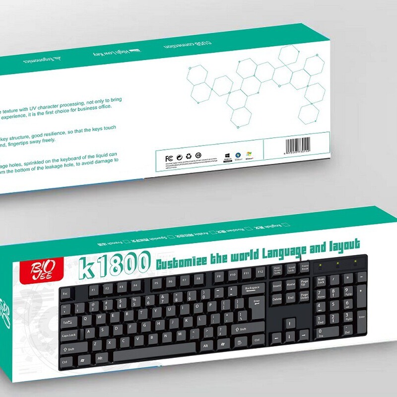 Foreign trade small language 104 keyboard in stock Russian Arabic Spanish French layout usb wired office keyboard