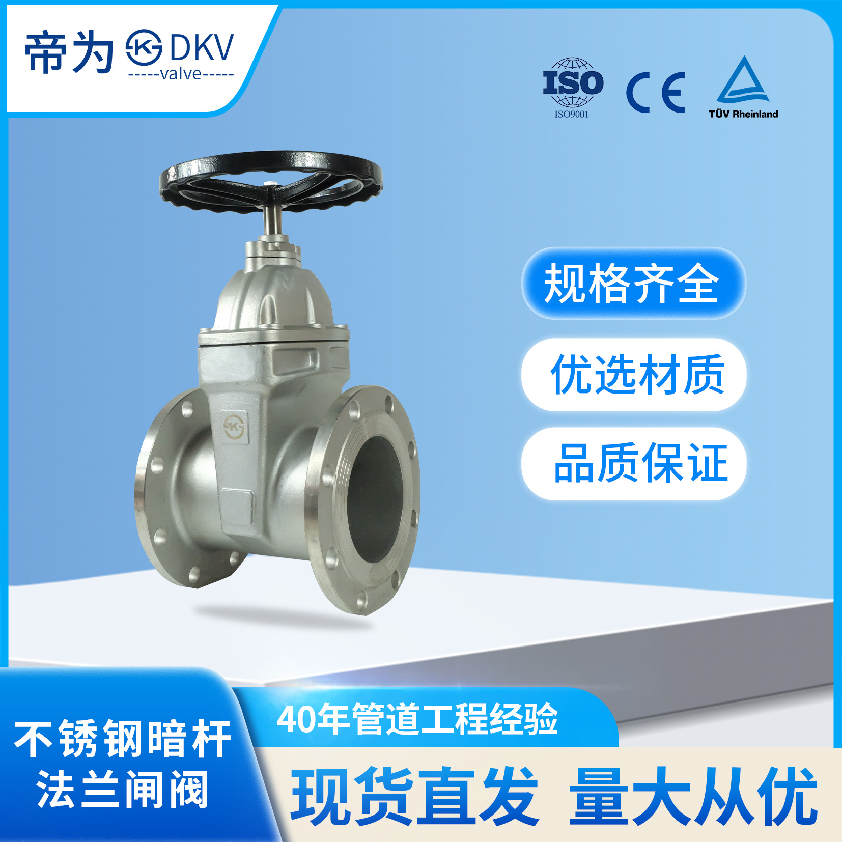 帝为Z45X-16P不锈钢304软密封法兰闸阀 水管闸阀消防开关水阀暗杆