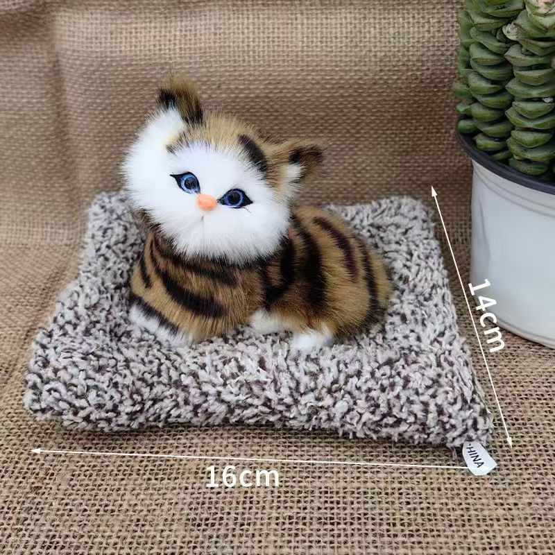 Simulated Cat Bamboo Charcoal Sitting Cat Scenic Spot Ornaments Birthday Gift Car Ornaments Home Bamboo Charcoal Particles Travel Commemorative