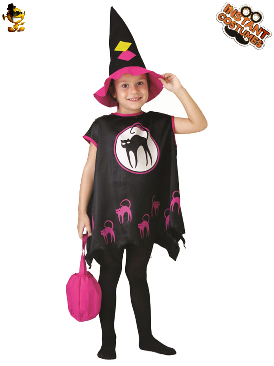 Lindo pequeño traje de bruja de Halloween bruja Cosplay traje chica bruja traje de la mascarada