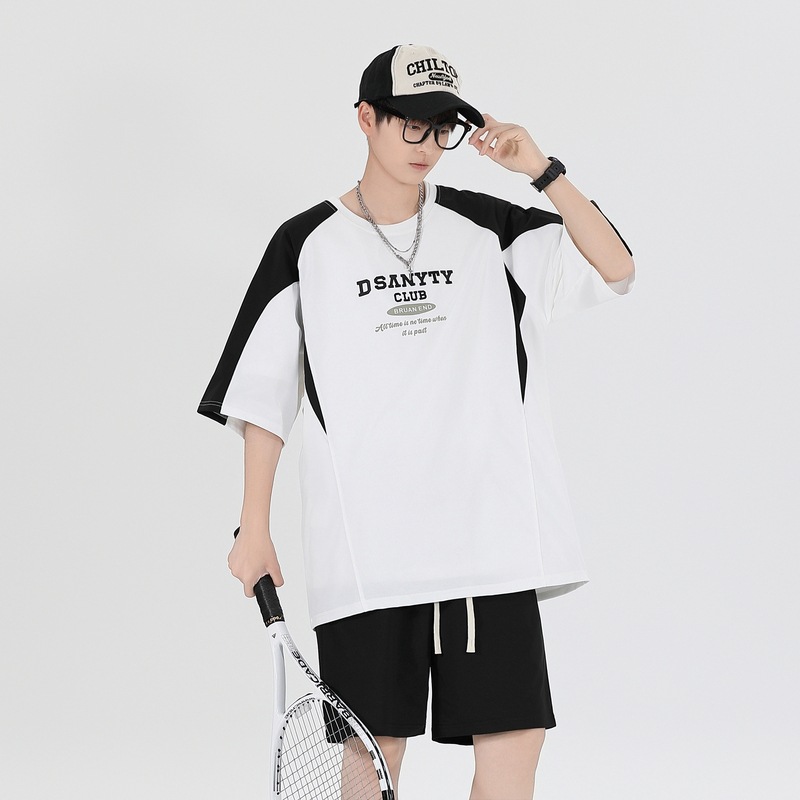 Traje de manga corta deportivo suelto de todo fósforo