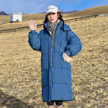 外贸单中长款棉服女棉衣大码冬季外套气质加厚棉袄女长款过膝批发