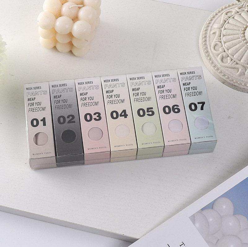 Douyin's Popular Lipstick Underwear, Seven Pairs of Gift Boxed Women's Briefs, Ice Silk Seamless High-Waisted Quick-Drying Week Pants