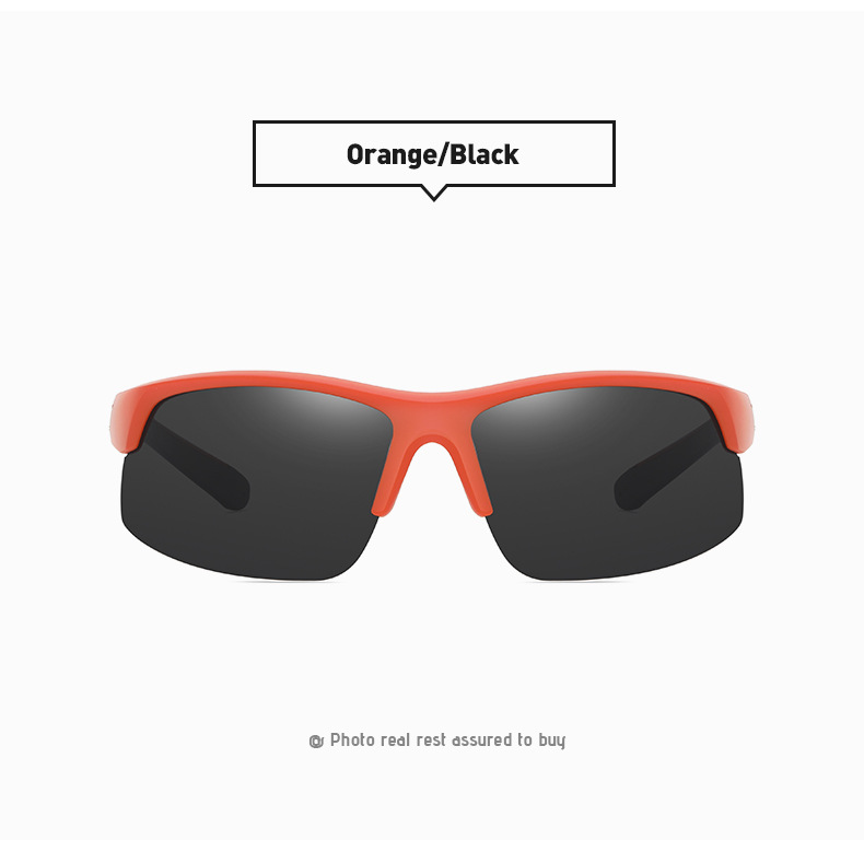 Retro Solid Color Tac Square Half Frame Sports Sunglasses display picture 2