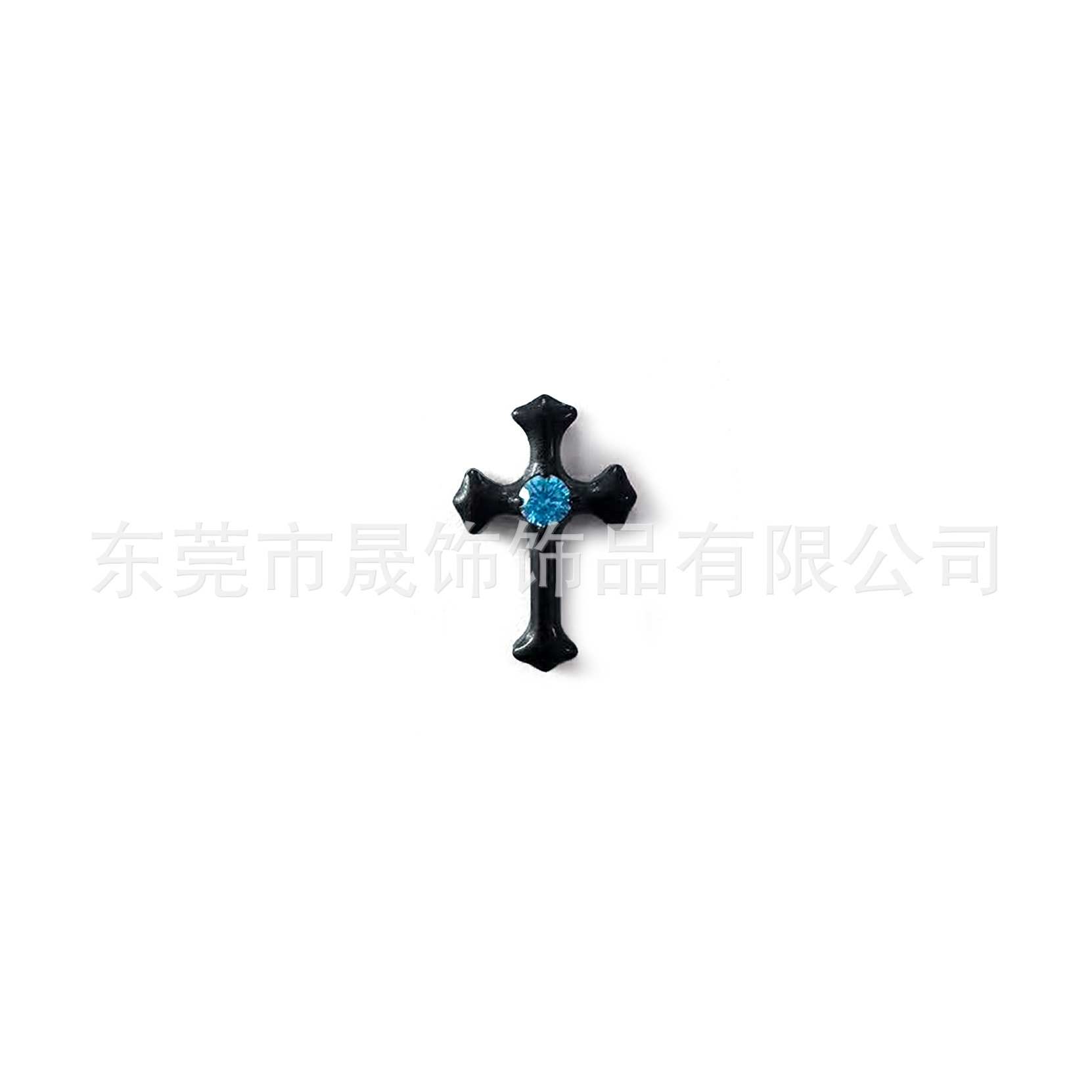 F136 Titanium Ear Stud 朋克 Black Cross Studded Cubic Zirconia Helix Cartilage Stud G23 Implant Grade Titanium 人体 Piercing Jewelry
