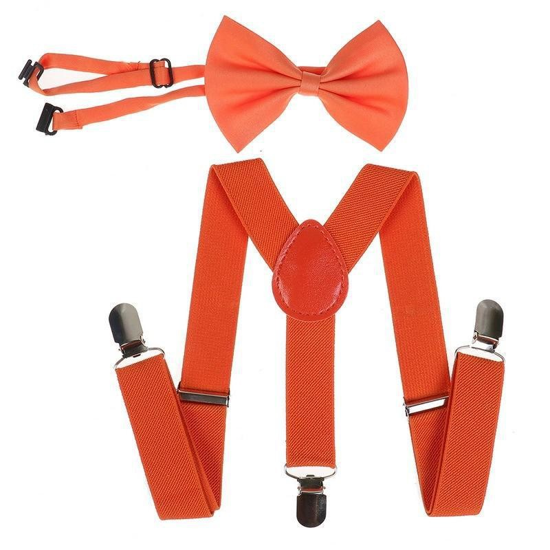 Children's 3-clip Y-shaped elastic shoulder strap+bow tie