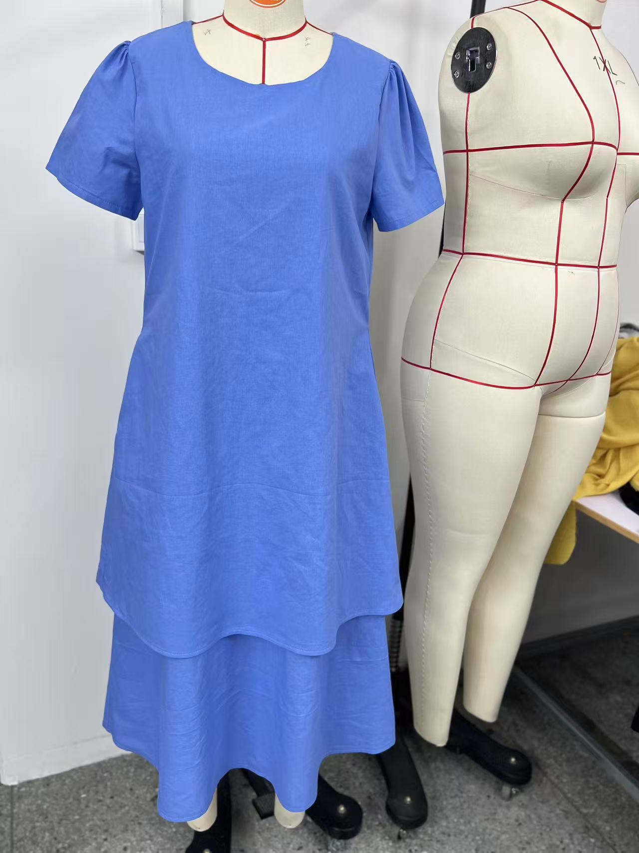 Women's Two-Layer Round Neck Short Sleeve Casual Dress For Spring Summer Vacation Daily Wear ​​Versatile Round Neck & Short Sleeves​_ecoleips.com
