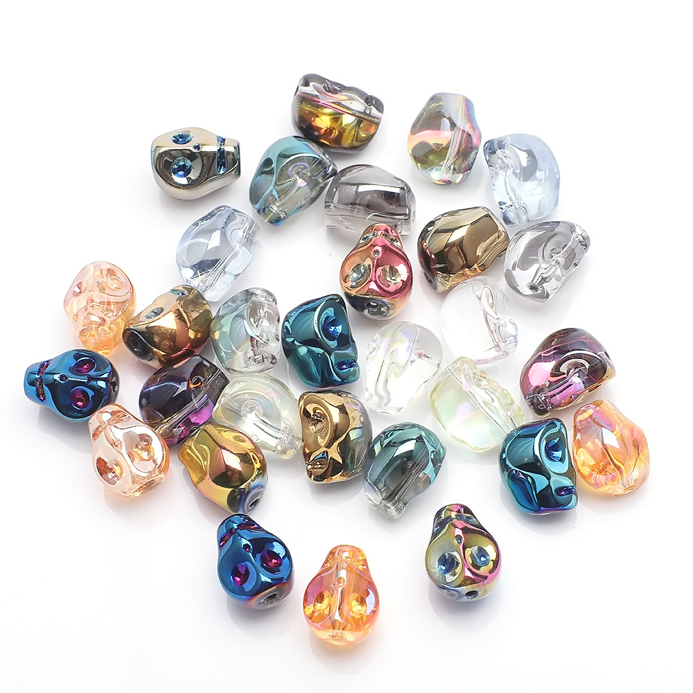 30 Pieces Per Pack 8 * 10mm 1mm Glass Glass Skull Beads display picture 5