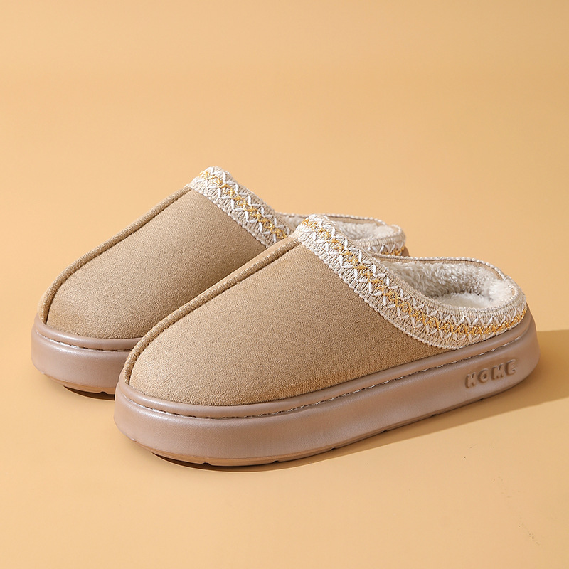 thumbnail image 1 of Zapatillas populares, zapatos de algodón para el hogar, parejas de invierno, suela gruesa, color sólido, cálido, además de zapatillas de algodón antideslizantes de terciopelo, 1 of 5