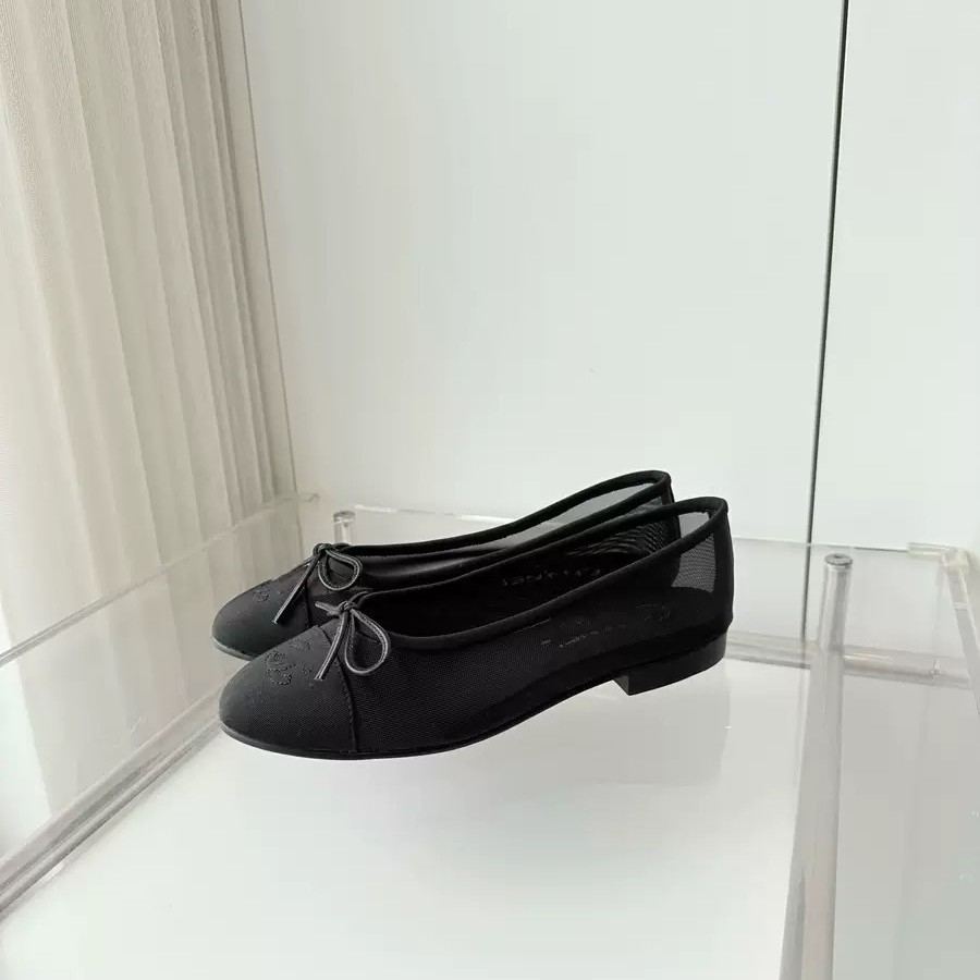 Quality Shoes -style Flat Bow Shallow-cut New Model Genuine Color-blocking Full Leather Elegant Ballet Shoes_vogvips.com