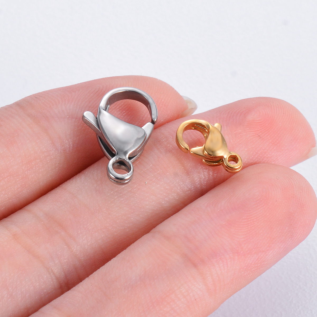 304 Stainless Steel Material Lobster Clasp Festival 20 PCS/Package 304 Stainless Steel Solid Color Jewelry Buckle Jewelry Accessories