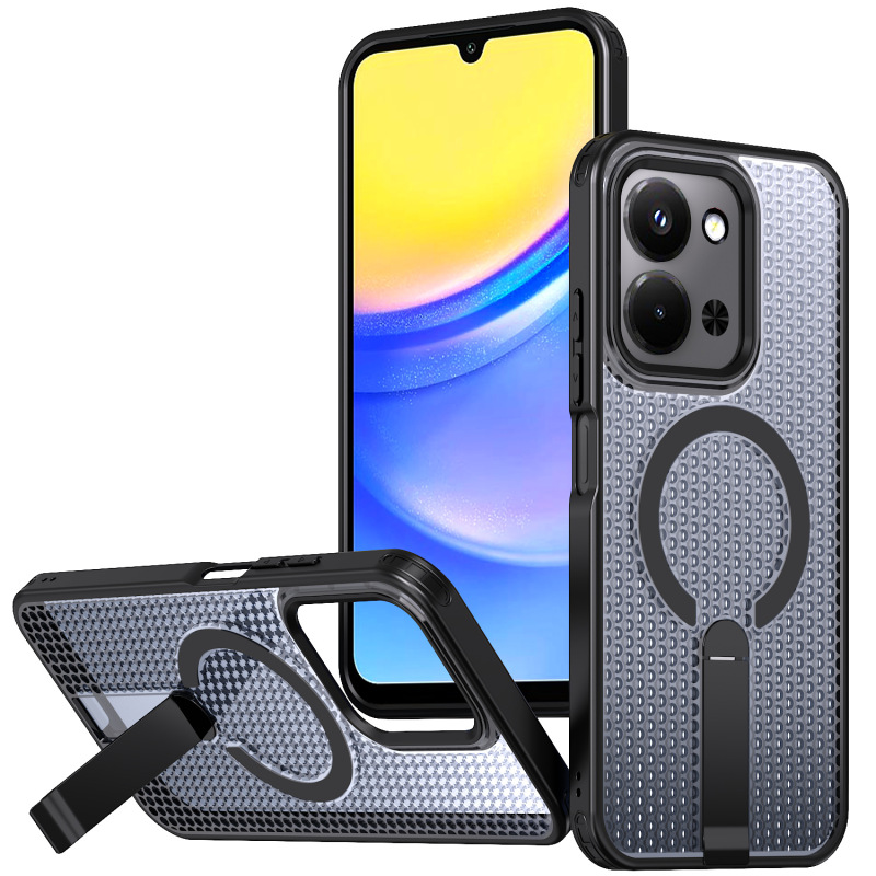 适用红米15C手机壳A50logo蜂窝散热K80磁吸竖向支架13手机保护套|undefined
