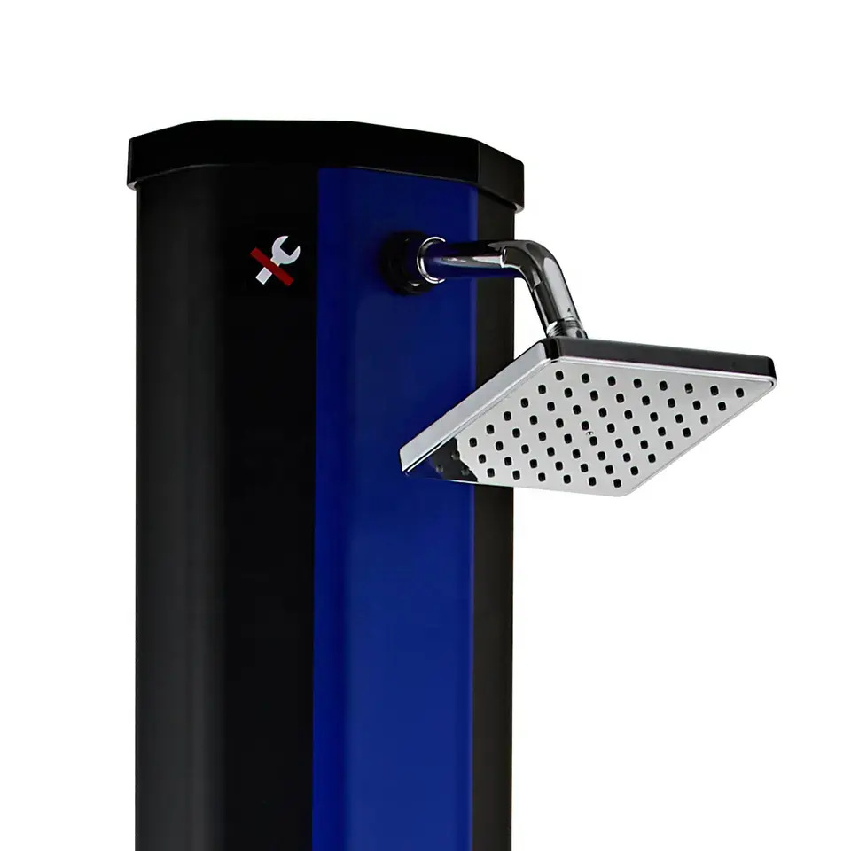 35L anti-UV plata soporte de ducha solar con válvula de interruptor flor de la piscina