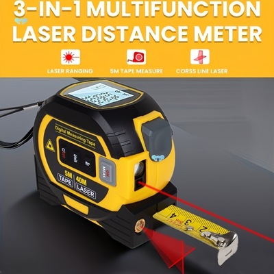 1pc High Accuracy 3 in 1 Laser Tape Measure Digital激光卷尺