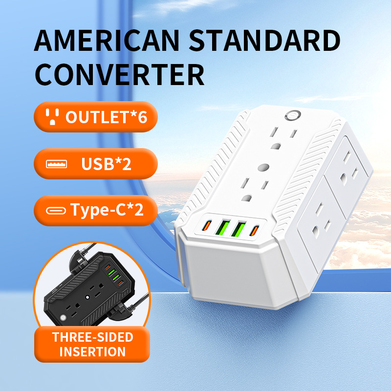 Taiwán enchufe de EE.UU. 110V enchufe estándar de EE.UU. 6 agujeros enchufe de fila de México enchufe de fila de Canadá TK comercio electrónico transfronterizo image 18