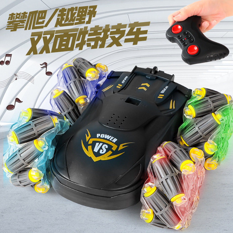 Double-Sided Stunt Twist Car Rolling with Light Music Wireless Remote Control Car Electric Climbing Off-Road Children's Toy Car Double-Sided Stunt Twist Car Rolling with Light Music Wireless Remote Control Car Electric Climbing Off-Road Children's Toy Car