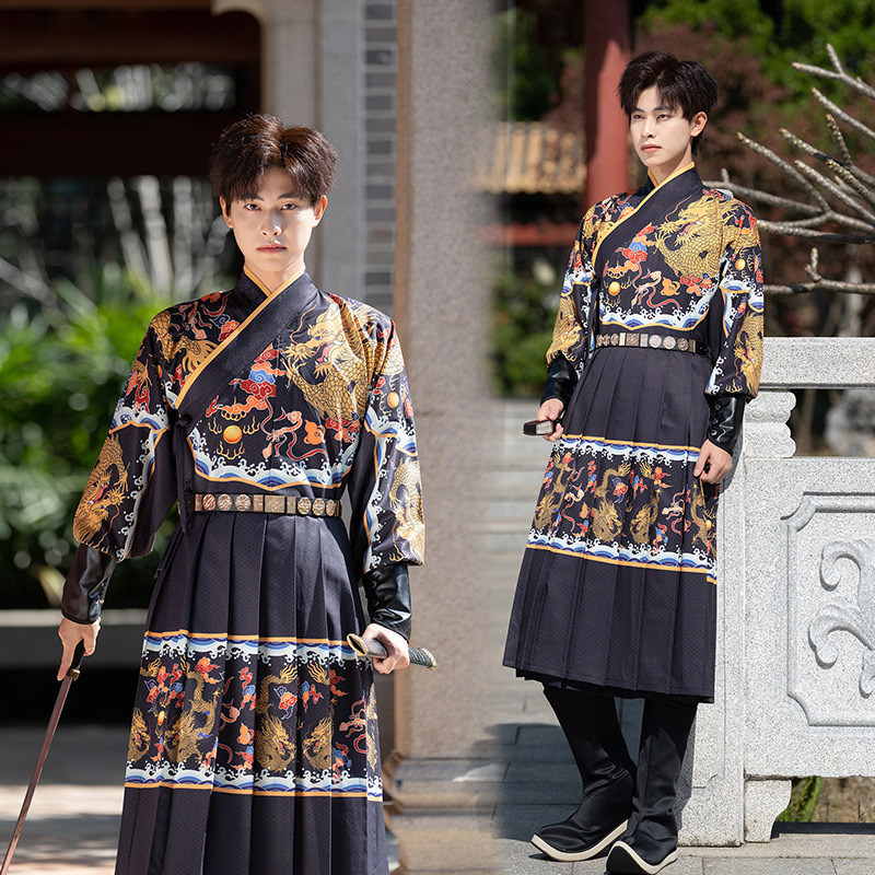 Original hanfu Dragon pattern flying fish clothing Chinese style Dragon Year battle robe men and women same style Jinyiwei positioning pleated performance clothing