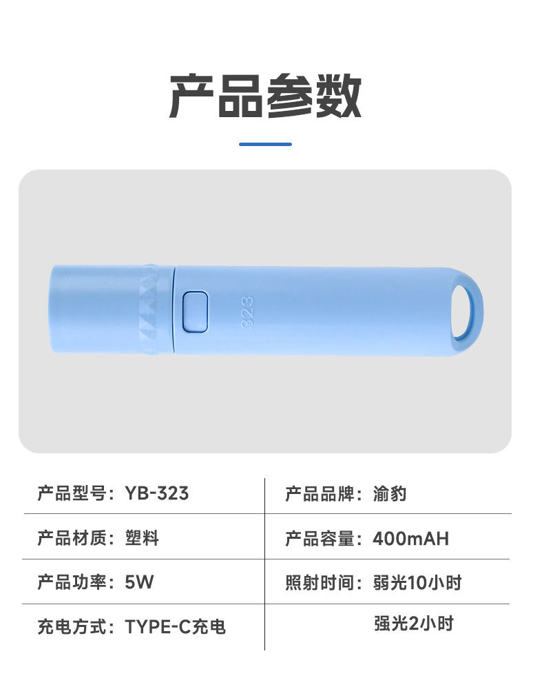 Handheld Flashlight, Strong Light, Long Battery Life, Small, Portable, Rechargeable, High Lumen, Ultra-Bright, Long-Range Outdoor Customization
