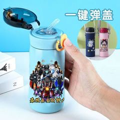 Sound person Titan monitor person thermal cup cartoon 304 stainless steel student straw boy children cup anti-slip