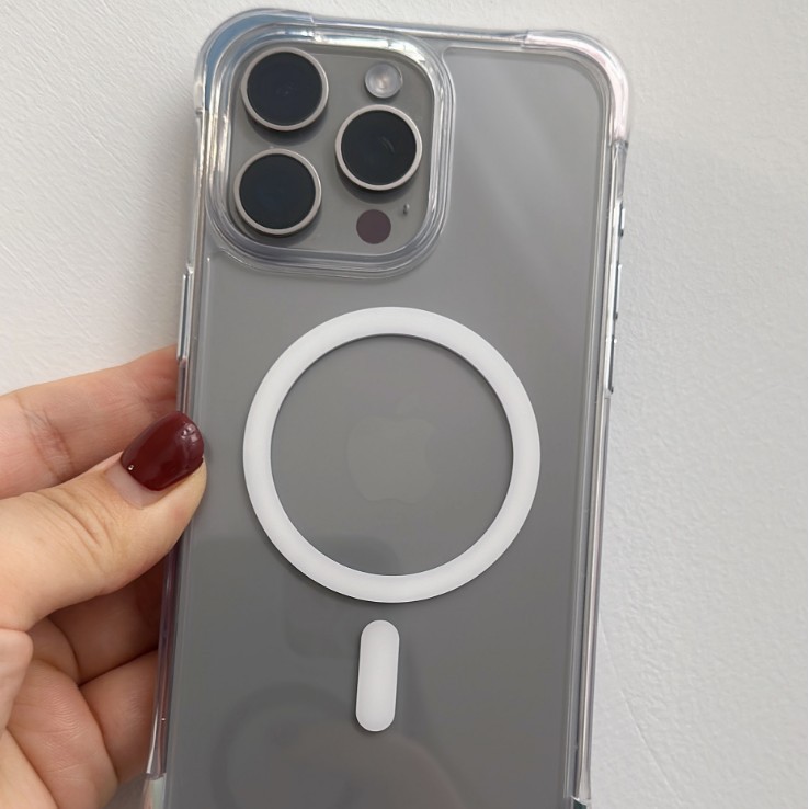 适用iphone16promax太空壳直边16plus加厚防摔苹果透明16手机壳