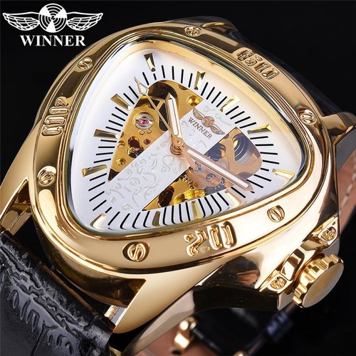 Dropshipping men's fashion casual hollow winner triangular large dial automatic mechanical watch wholesale