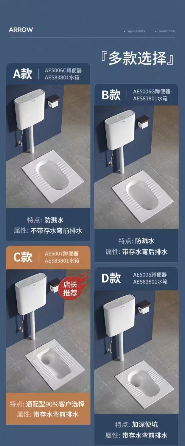 Ix. Mu Squat Toilet, household water tank, anti-odor toilet Project, Hotel foot-operated squat toilet, sensor hand-pressed squat toilet Item Picture