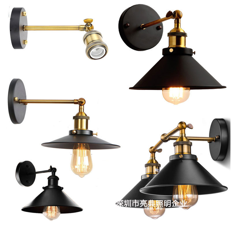 Amazon American Wall Lamp Industrial Style Iron Creative Balcony Corridor Corridor Bar Bedroom Vintage Wall Lamp
