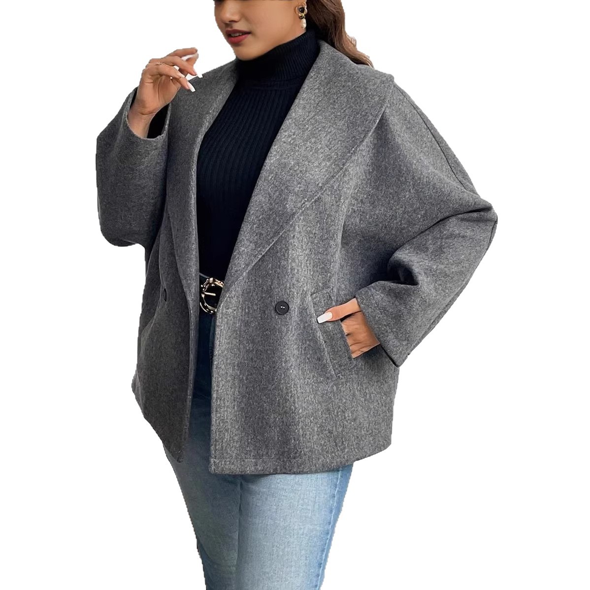 2026 Fall/Winter Woolen Coat Fashion Temperament Versatile Jacket Commuter Long Top Wholesale_ecoleips.com
