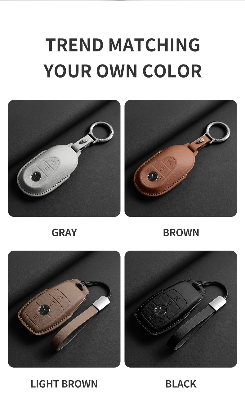 Original Car Color Mercedes-Benz Key Cover New 2024 Glc260L Gle C-Class E300L Car Key Shell Buckle