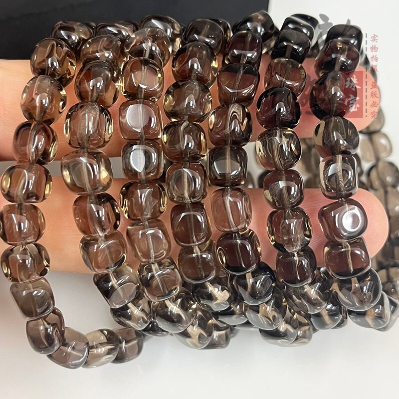 Natural tea crystal irregular cube sugar bead single-loop bracelet DIY original jewelry tea crystal sugar cube loose bead accessories