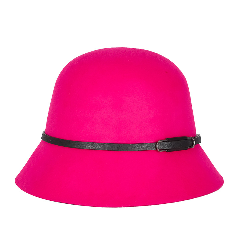 Sombrero de las mujeres de otoño e invierno de lana pura lana sombrero de la cuenca coreano japonés caliente impreso sombrero de fieltro fábrica en stock venta al por mayor image 13