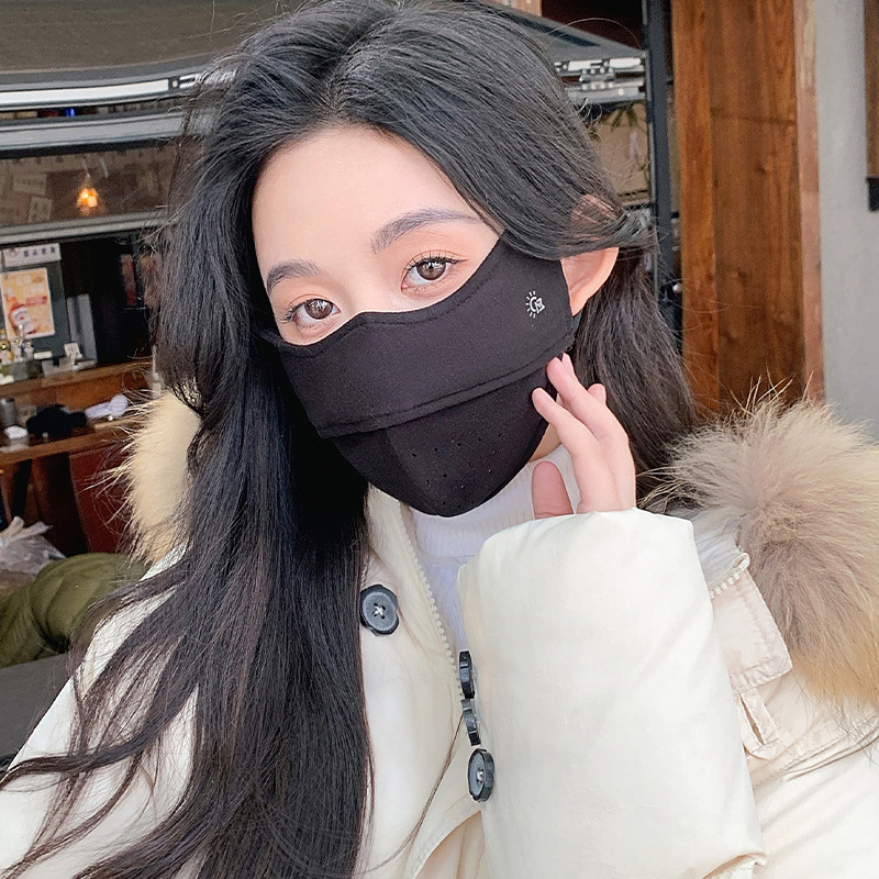 2025秋冬女性用暖かいマスク、5D立体目の保護、ベルベットの柔らかいフィッシュボーン、高見えする防寒サイクリングマスク|undefined
