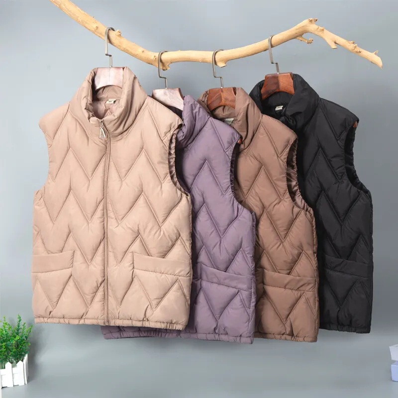 Down Cotton Vest for Women, Autumn and Winter Fashion, Mom's Vest Jacket, Loose and Lightweight, Warm Cotton Outerwear