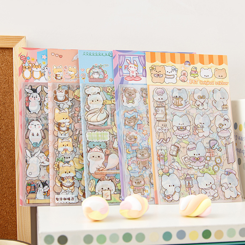 Adorable pegatinas de cuentas de mano niños niñas PET decoración impermeable taza de agua diario computadora material de cuentas de mano pegatinas DIY