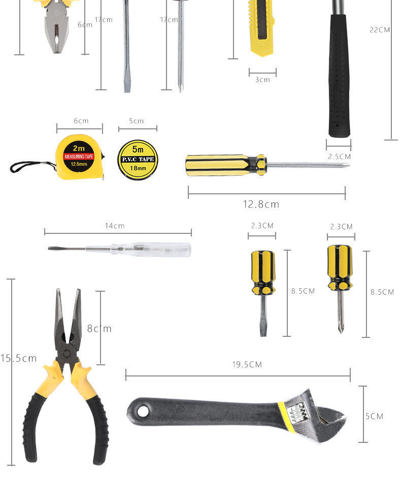 Factory direct sales household tool box set, car combination tool set, auto repair hardware tools, wrenches, hammers